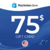 75$ PSN USA PlayStation Network GiftCards